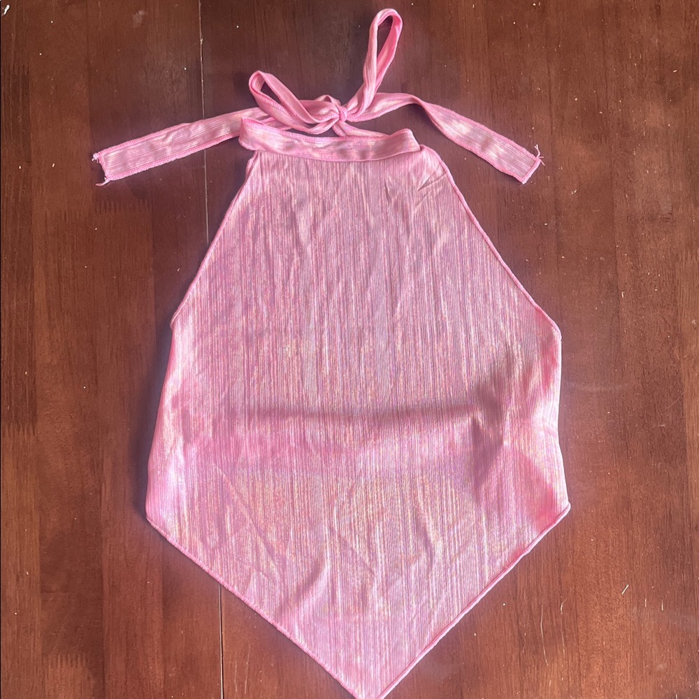 Pink Shimmery Halter Top 💖